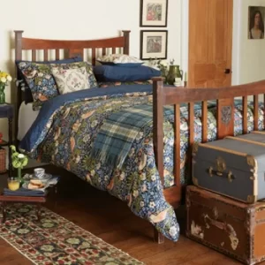 Image of William Morris Bedding, Strawberry Thief Single Duvet Cover, Indigo