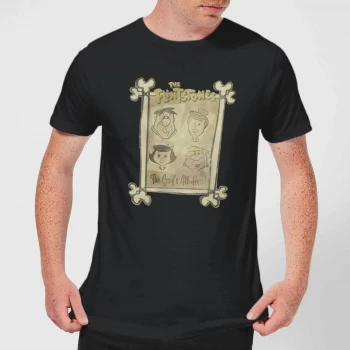 Image of The Flintstones The Gang's All Here Mens T-Shirt - Black - 5XL