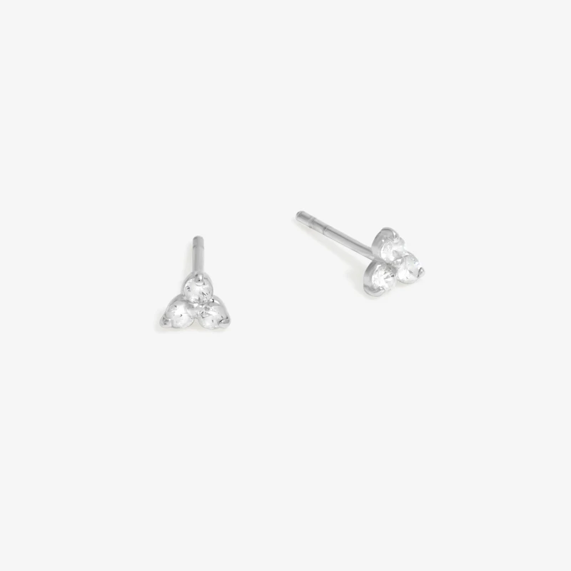 Image of Simply Silver Sterling Silver 925 CZ Mini Tri Stone Studs Jewellery Sets One Size Silver 40628611000