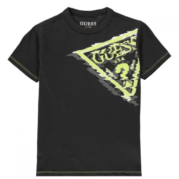 Image of Guess Triangle Chest T Shirt - Wild Grey RWGR
