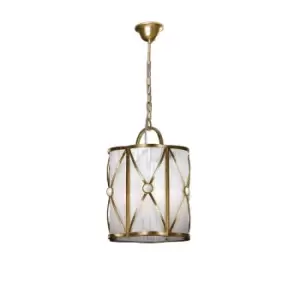 Image of Esparta 3 Light Lanterns Pendant Ceiling Light Antique Gold, White, E14