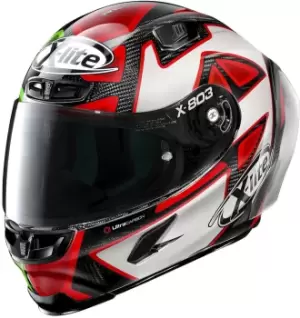 Image of X-Lite X-803 RS Ultra Carbon Replica Petrucci Misano Helmet, black-red-green, Size XL, black-red-green, Size XL