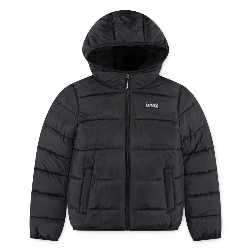 Image of Levis Kids Insulated Short Puffer Jacket Black 023 male 12 Yrs