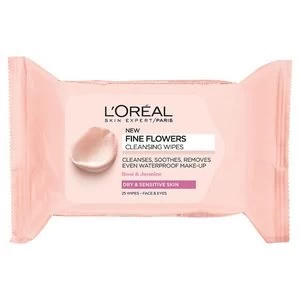 Image of LOreal Paris Fine Flowers Cleansing Wipes Dry/Sensitive