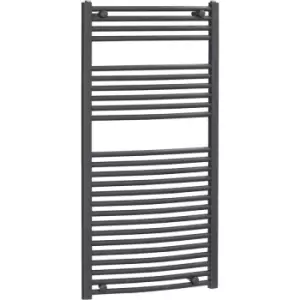 Image of HOMCOM Heated Towel Rail, Hydronic Bathroom Ladder Radiator 600mm x 1200mm Grey - Grey