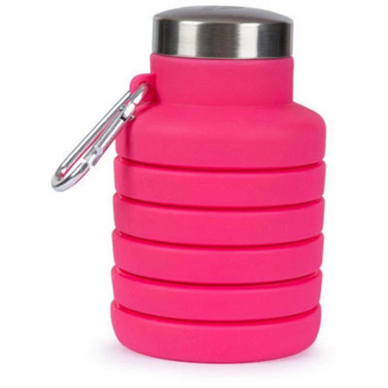 Image of Trespass Trespass Vavo Foldable Silicone Water Bottle in Pink Pink One Size Unisex 5063527234049