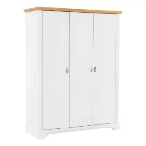 Image of Seconique Toledo 3 Door Wardrobe - White/Oak Effect