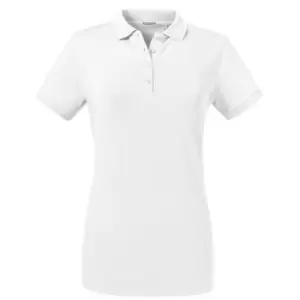 Image of Russell Womens/Ladies Tailored Stretch Polo (L) (White)