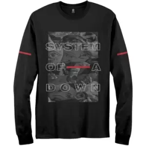 Image of System Of A Down - Eye Collage Unisex XX-Large Long Sleeved T-Shirt - Black