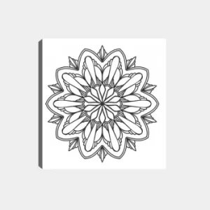 Image of MANDALA44 White Black Decorative Canvas Painting