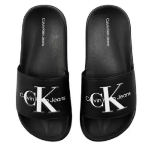 Image of Calvin Klein Jeans Junior Monogram Slides - Black