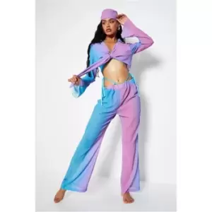 Image of I Saw It First Aqua Sea Ombre Wide Leg Trousers - Blue