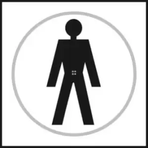 Image of Male Toilet Braille Sign With Symbol