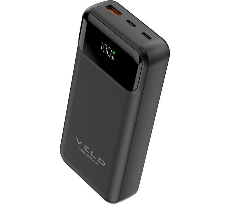 Image of VELD VPB2065B Super-Fast 20000 mAh Portable Power Bank - Black 5014117983243