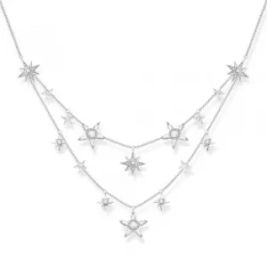 Image of THOMAS SABO Sterling Silver Magic Stars Two Row Necklace...
