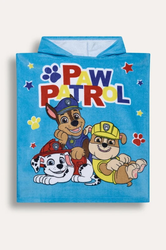 Image of Brand Threads Paw Patrol Poncho in Blue Blue Unisex One Size