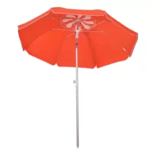 Image of Outsunny Beach Umbrella with Tiltable Canopy - Orange
