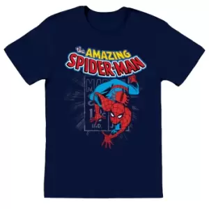 Image of Spider-Man Unisex Adult Amazing T-Shirt (S) (Navy)