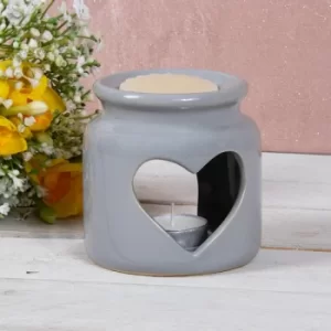 Image of Ceramic Grey Heart Wax/oil Warmer by Lesser & Pavey