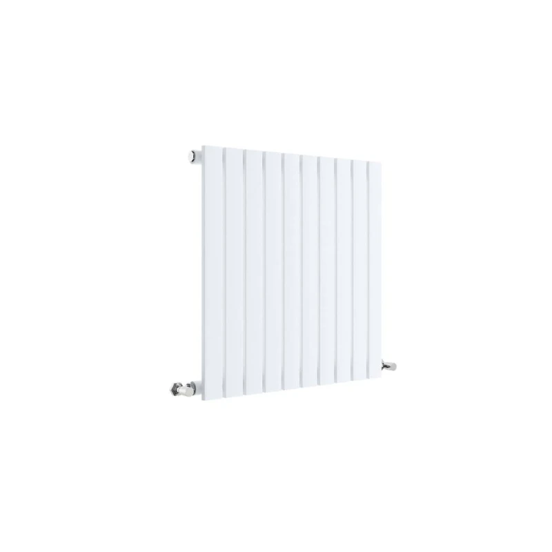 Image of Balterley Lucia Square Horizontal Single Panel Radiator, 600 x 586mm Satin White White Unisex