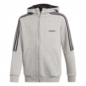 Image of adidas adidas Boys 3-Stripes Full Zip Track Top Hoodie - MedGrey/Navy