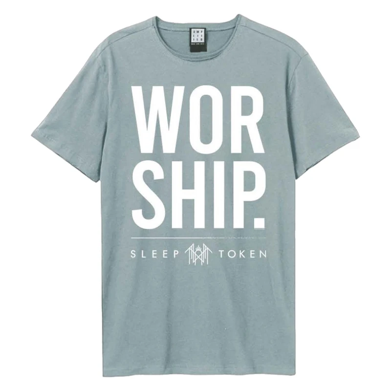 Image of Amplified Amplified Men Worship Sleep Token T-Shirt in Pale Blue Size: X-Small Pale Blue XS Male 5063574713511