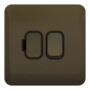 Image of Schneider Electric Lisse Screwless Deco - Switched Single Fused Connection Unit, 13A, Double Pole, GGBL5010BMB, Mocha Bronze with Black Insert