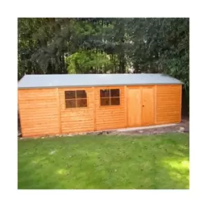 Image of Shiplap Mammoth Loglap 12' x 30' Shed Double Door with Two Opening Window