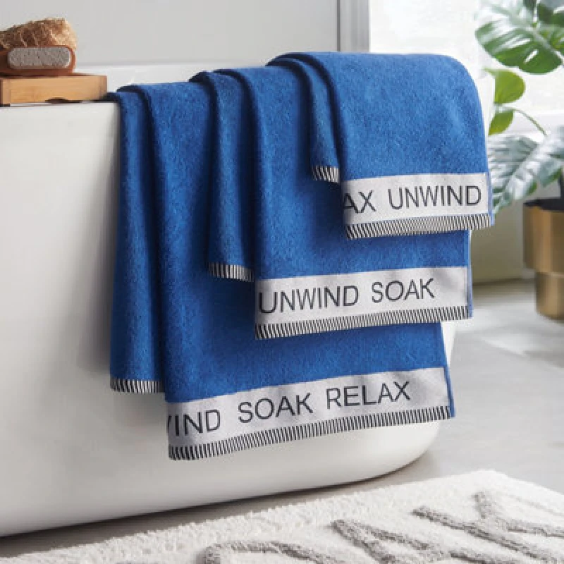 Image of Catherine Lansfield Quick Dry Bale of Four Towels Cobalt Blue