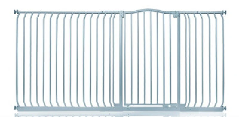Image of Safetots Extra Tall Curved Top Safety Gate, 207Cm - 216Cm, Matt Grey, Extra Tall 100Cm In Height, Pressure Fit Stair Gate