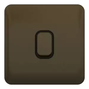 Image of Schneider LSD 10A 1G 2W Retractive Switch Black Insert Mocha Bronze - GGBL1012RBMBS