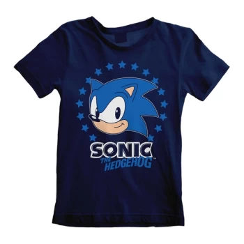 Image of Sonic The Hedgehog - Stars Unisex 12-13 Years T-Shirt - Blue