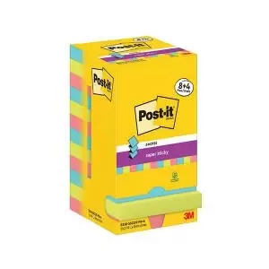 Image of Post-it Super Sticky Z-Notes 76x76mm 90 Sheets Cosmic 84 FREE Pack of