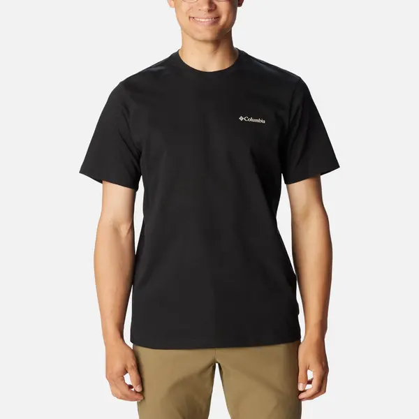 Image of Columbia Explorers Canyon Cotton-Jersey T-Shirt - L Black Tops male 2036451-012 L