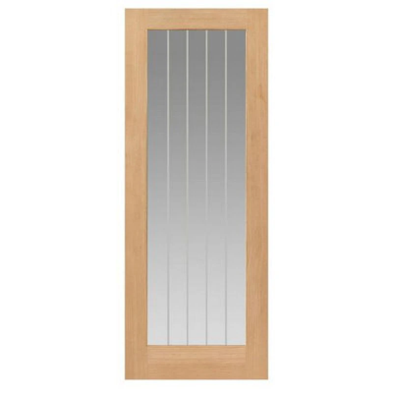 Image of JB Kind Thames 1 Light Internal Door Unfinished Glazed 35 x 1981 x 762mm in Oak Veneer OTHA1L26