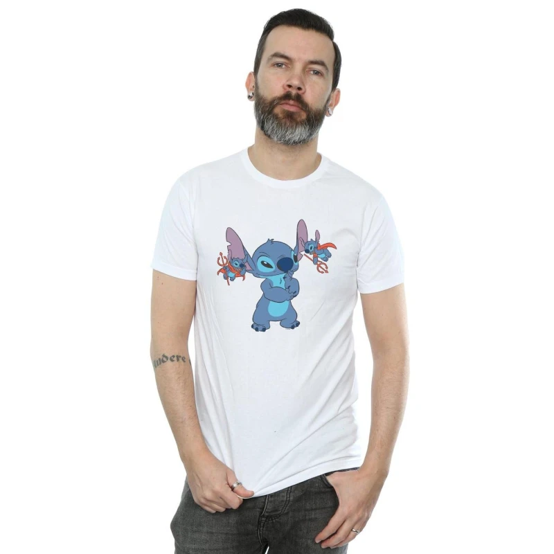 Image of Disney Men Lilo And Stitch Little Devils T-Shirt in White Size: Small White S Male 5059114523825