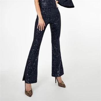 Image of Biba BIBA x Tess Daly Flared Sequin Trousers - Midnight Sequin