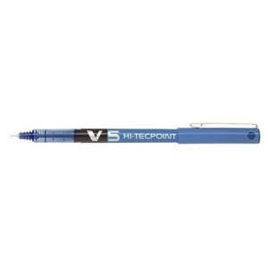Image of Pilot V5 Rollerball Pen 0.5mm Needle Tip 0.3mm Line Blue Pack of 12 Pens