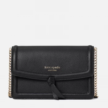 Image of Kate Spade New York Womens Knott Flap Cross Body Bag - Black