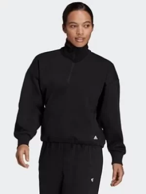 Image of adidas Sportswear Future Icons Quarter-zip Sweatshirt, Black, Size L, Women