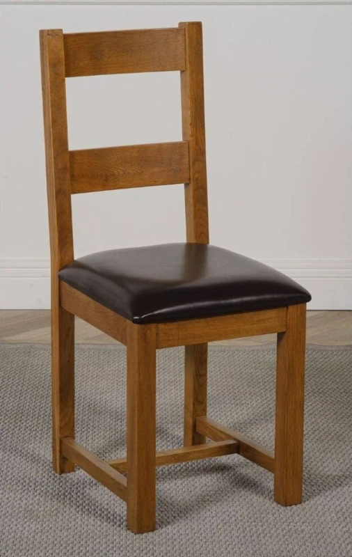 Image of Thats Furniture Lincoln Dark Solid Oak Dining Chairs for Dining Room or Kitchen in Dark Brown Dark Brown Unisex
