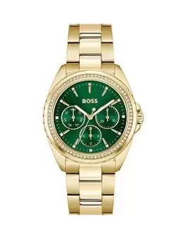 Image of Boss Ladies Boss Atea Yellow Gold Ip Bracelet Watch