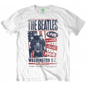Image of The Beatles Coliseum Poster Mens X-Large T-Shirt - White