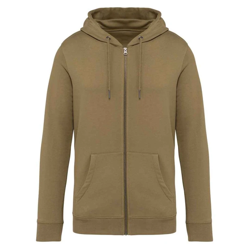 Image of Native Spirit Mens Full Zip Hoodie in Medium Beige Size: 2XS Medium Beige Male 2XS