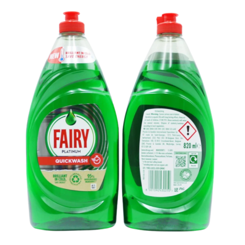 Image of Fairy Platinum Quick Wash Detergent - 820ml 477382