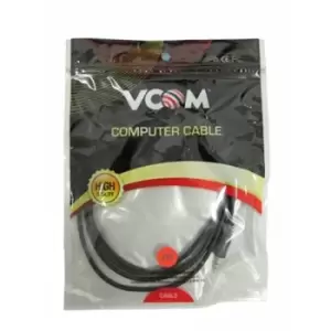 Image of VCOM 3.5mm (M) Stereo Jack to 3.5mm (F) Stereo Jack 3m Black Retail Packaged Cable