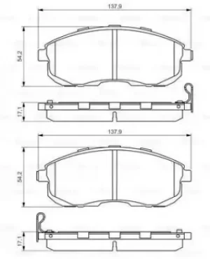 Image of Bosch 0986494572 BP1493 Brake Pad Set Disc Brake Front Axle