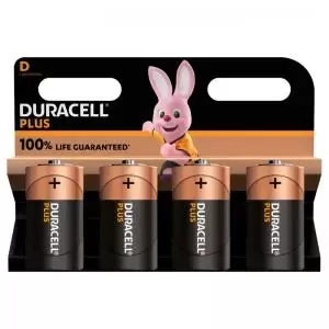 Image of Duracell Plus Power D Alkaline Batteries Pack 4 MN1300B4PLUS 55420AA