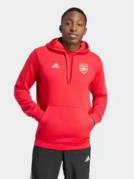 Image of Adidas Mens 23/24 Arsenal DNA Hoody, Red Size M Men