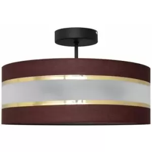 Image of Helam Helen Cylindrical Ceiling Light Brown, Gold, Black 40cm